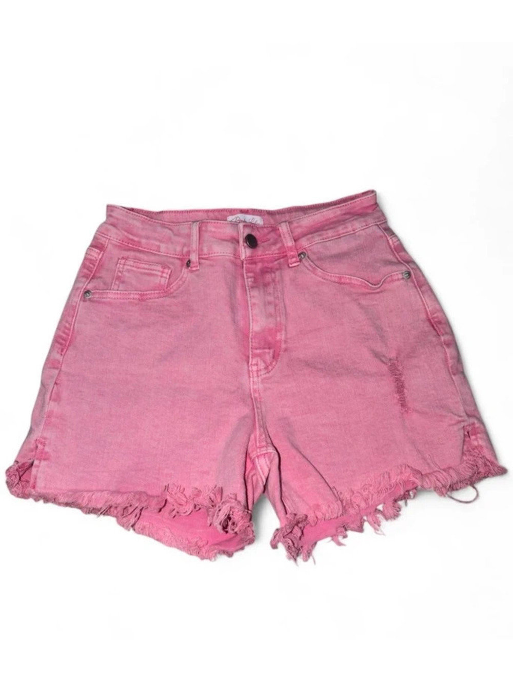 Pink denim shorts